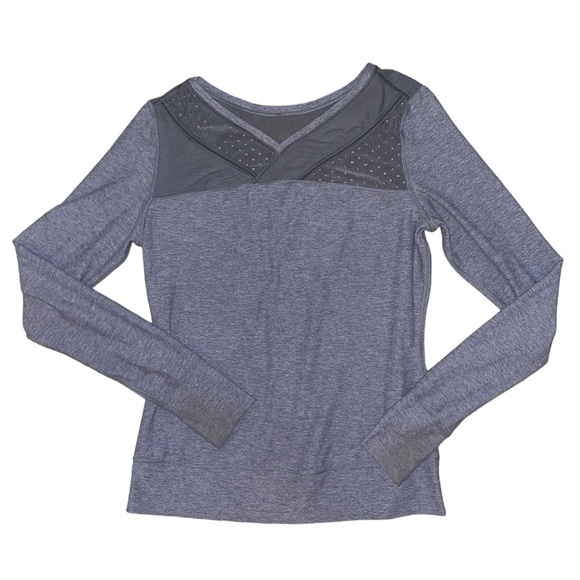 Lululemon Athletica grey polka dot criss cross front long sleeve women’s size 6 - Picture 1 of 7